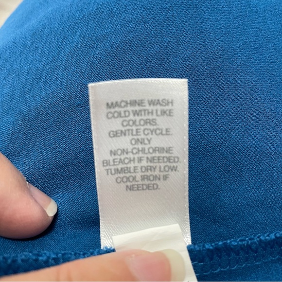 J. Jill Wearever Collection Blue Pleated Shirt Dress V Neck Women's Size 1X - Picture 7 of 8